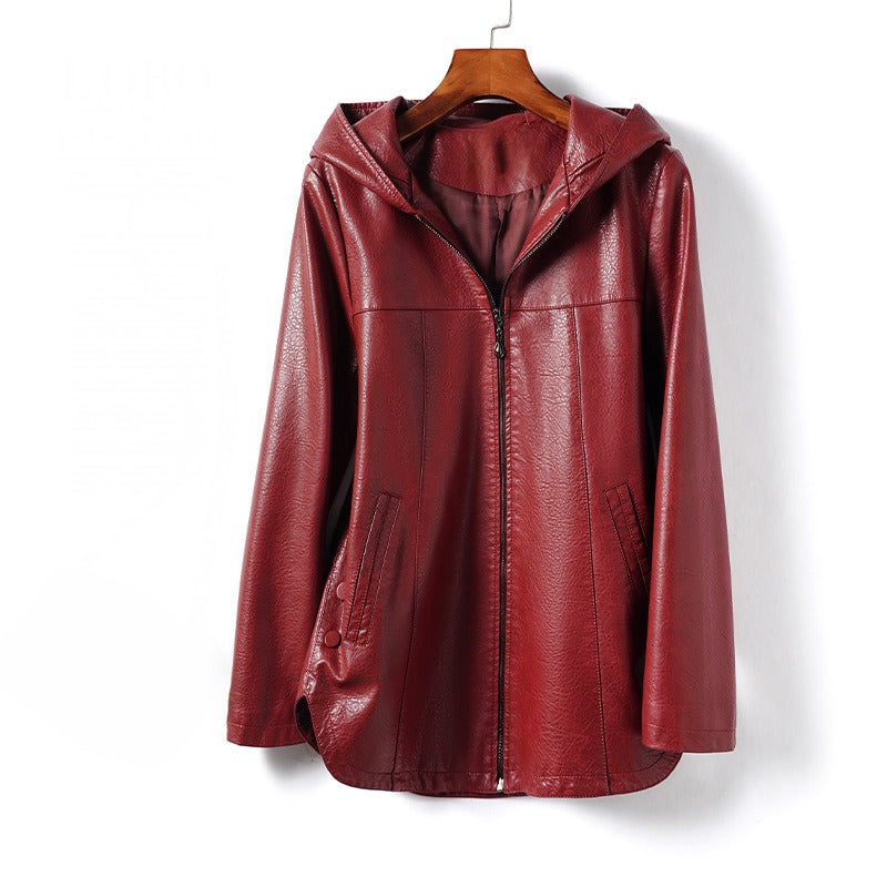 Chic Leather Adventure Hoodie