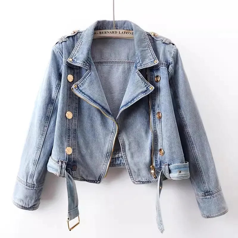 Chic High Waist Denim Jacket