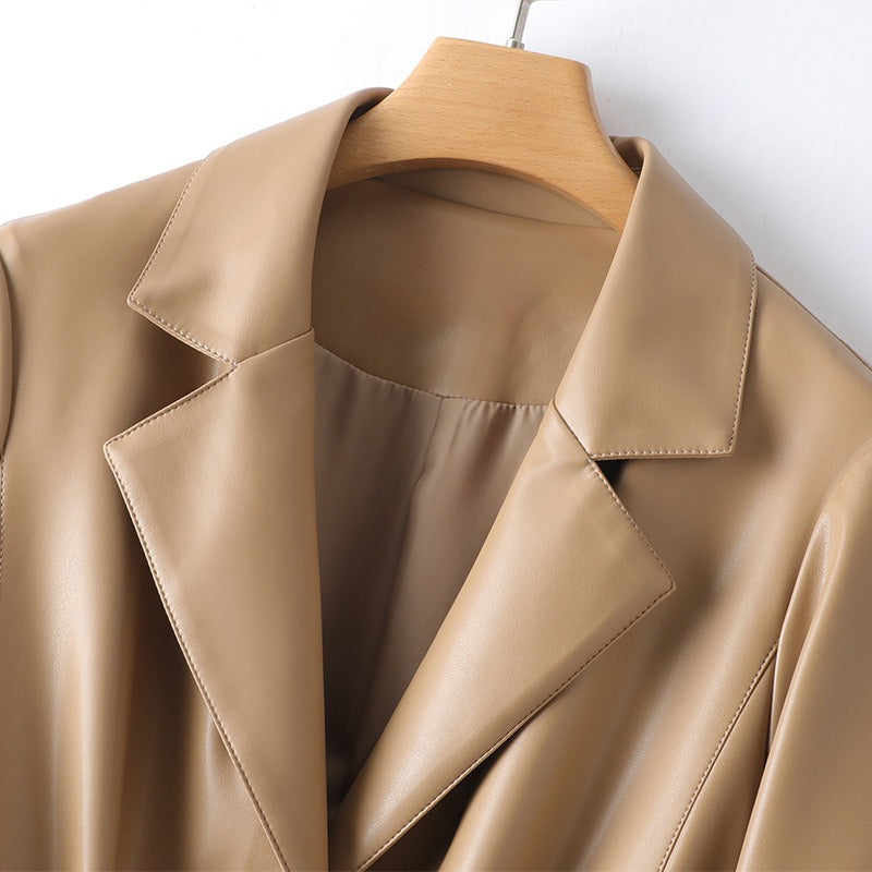 Chic Leather Adventure Coat