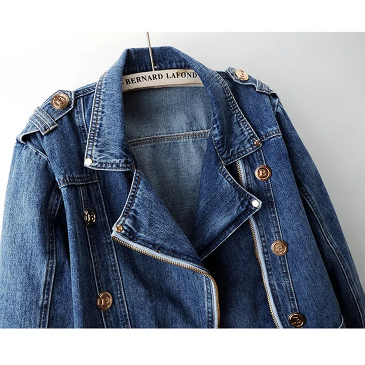 Chic High Waist Denim Jacket