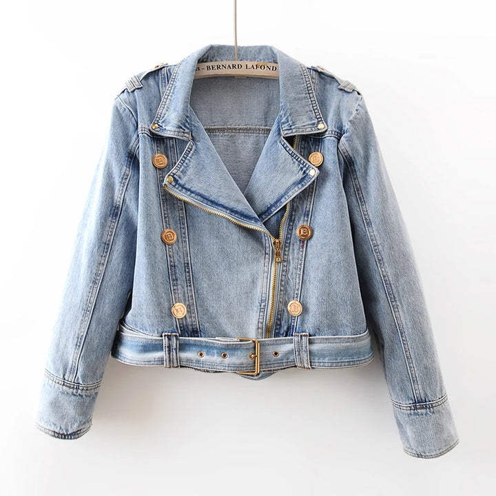 Chic High Waist Denim Jacket