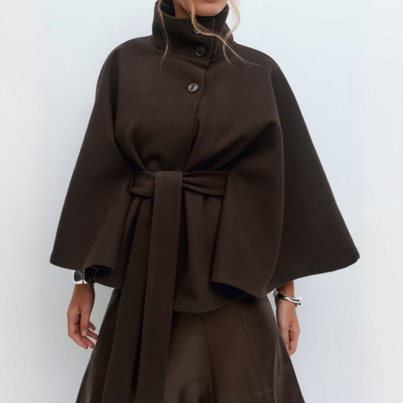 Elegant Wool Cape Coat
