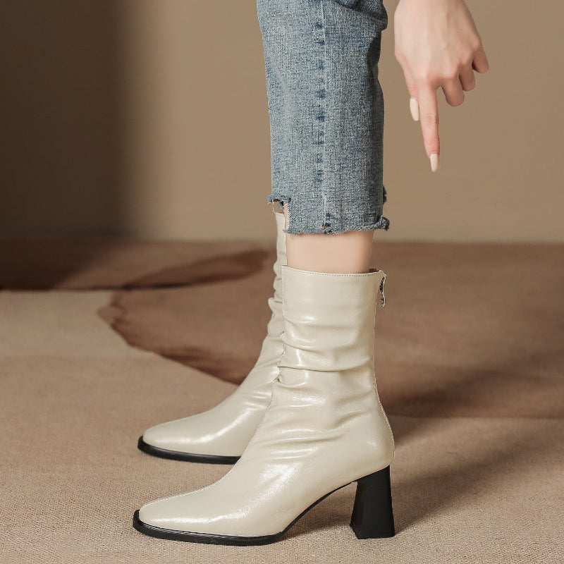 Chic Leather Slouch Boots