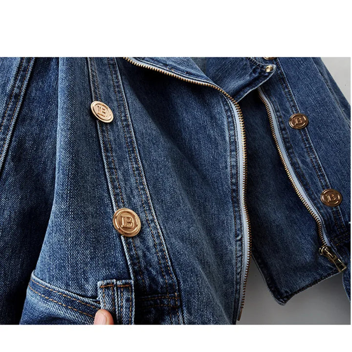 Chic High Waist Denim Jacket